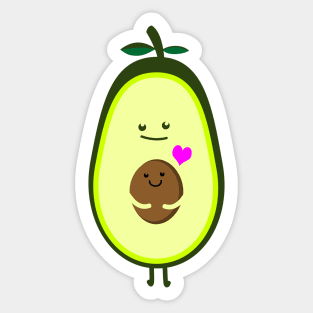 Avocado mom with baby Sticker